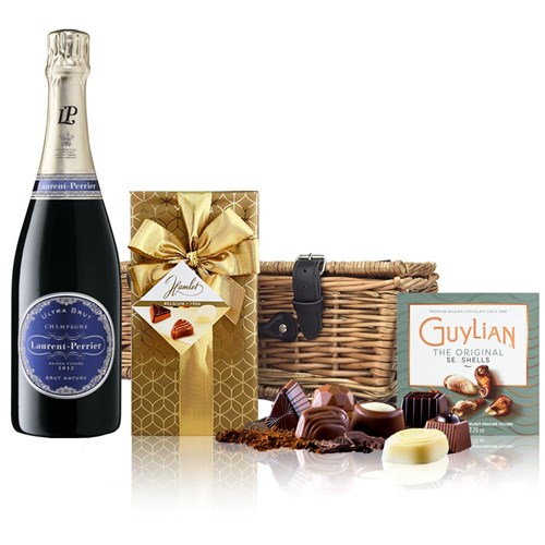 Laurent Perrier Ultra Brut Champagne 75cl And Chocolates Hamper